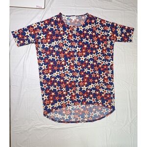 Womens Lularoe short sleeve patriotic shirt,‎ size small, red/white/blue